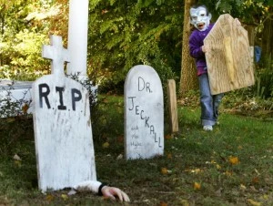 Halloween Decorations Begin Going Up
